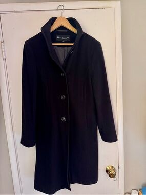 Reaction Kenneth Cole Black Long Wool Coat Size 10
